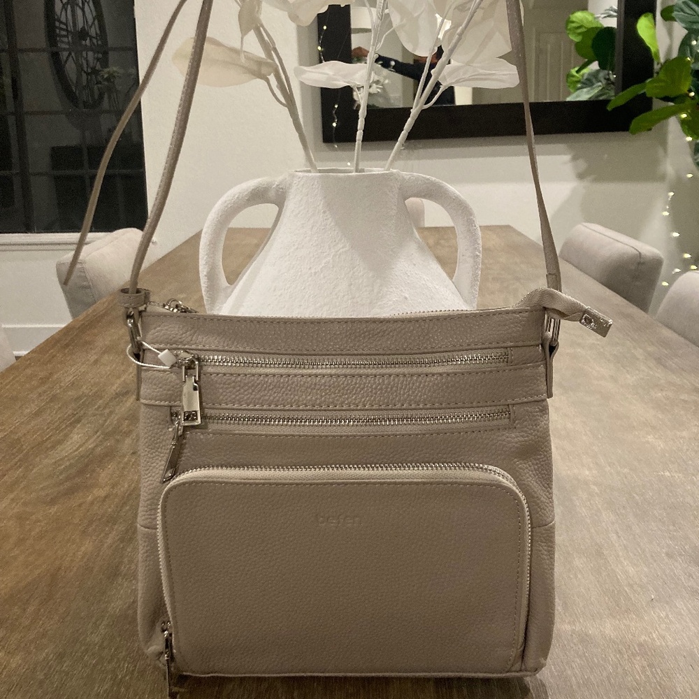 Befen Elegant Cross Body Genuine Leather Built In RFID Wallet